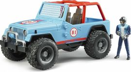 BRUDER - 02541 Jeep WRANGLER Cross Country albastru cu figurină șofer
