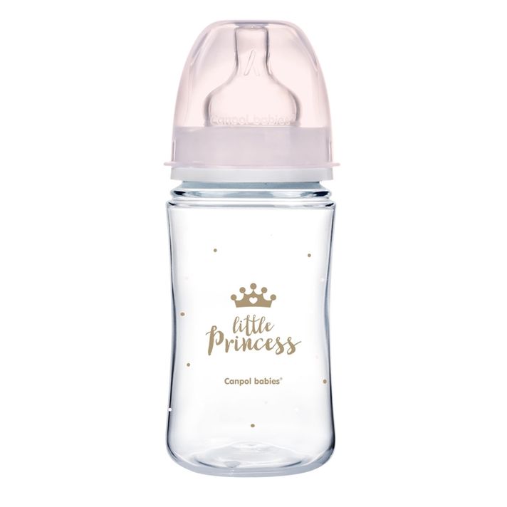 CANPOL BABIES - Biberon Royal Baby cu gură largă 240 ml roz