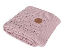 CEBA - Pătură tricotată în cutie cadou 90 x 90 roz herringbone