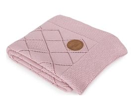 CEBA - Pătură tricotată în pachet cadou 90 x 90 Model orez roz