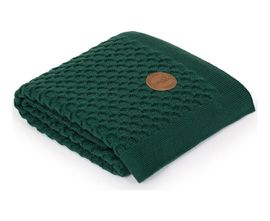 CEBA - Pătură tricotată în cutie cadou 90 x 90 lână Emerald