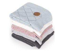 CEBA - Pătură tricotată în cutie cadou 90x90 model orez crem