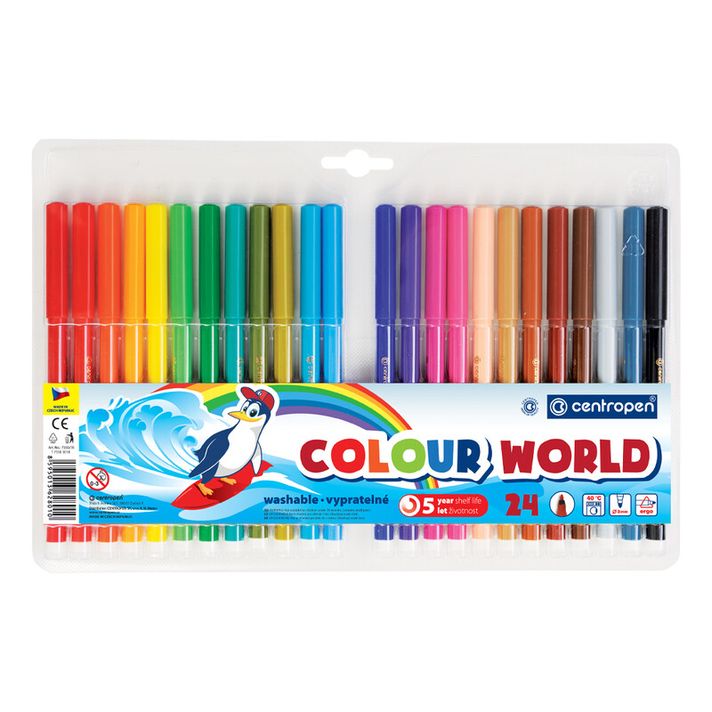 CENTROPEN - 7550 Markere Colour World - set de 24 de markere