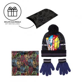 CERDÁ - Set de iarnă în pachet cadou (șapcă, guler, mănuși) AVENGERS, 2200009624