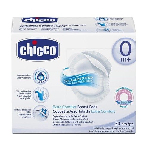 CHICCO - Tampoane antibacteriene pentru sutien - 30 buc.