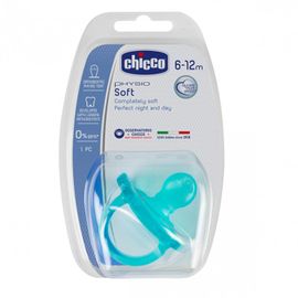 CHICCO - Suzetă din silicon Physio Soft albastru 6-12m