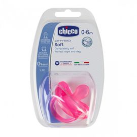 CHICCO - Suzeta din cauciuc Physio Soft Pink 0-6m