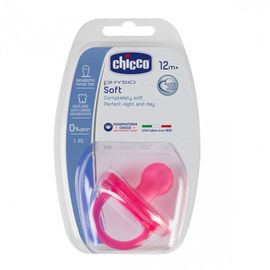 CHICCO - Suzeta din silicon Physio Soft Roz 12m+