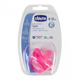 CHICCO - Suzeta din cauciuc Physio Soft Pink 6-12m