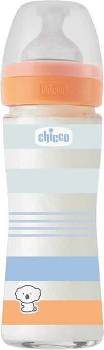 CHICCO - Sticlă de sticlă pentru copii Well-being silicon 240ml băiat