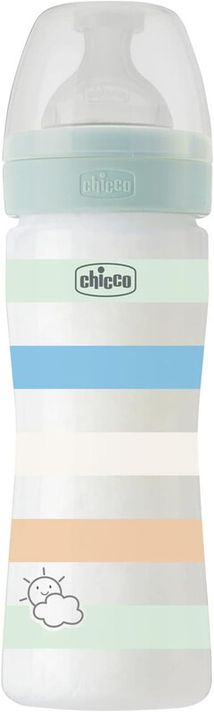 CHICCO - Biberon pentru sugari Well-being silicon 250ml băiat
