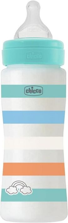 CHICCO - Biberon pentru sugari Well-being silicon 330ml băiat