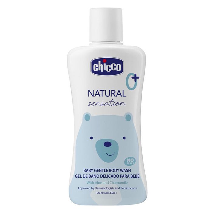 CHICCO - Natural Sensation Șampon de corp cu Aloe și mușețel 200ml, 0m+