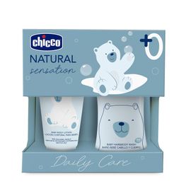 CHICCO - Set cadou de cosmetice Natural Sensation - Îngrijire zilnică 0m+, CHICCO - Set de cosmetice Natural Sensation - Daily Care 0m+.