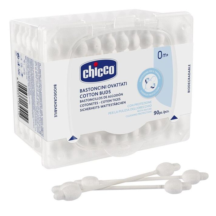CHICCO - Bețișoare anatomice din bumbac 90 buc.