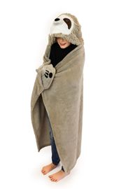 COZY NOXXIEZ - BL809 Lenesi - pătură caldă cu glugă cu un animal și buzunare pentru labe