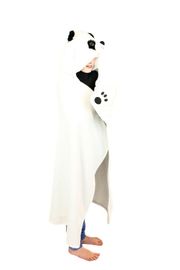 COZY NOXXIEZ - BL823 Panda - pătură caldă cu glugă cu un animal și buzunare pentru labe