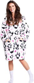 COZY NOXXIEZ - CH354 Panda - Pătură călduroasă cu glugă TV cu glugă pentru adolescenți și adulți
