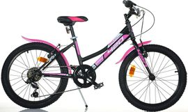 DINO BIKES - Bicicleta pentru copii 20" 420D-04SC - AURELIA negru-roz cu roți dințate