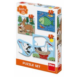 DINO - ANIMALE: Unde să trăie?ti 3-5 set de puzzle pentru copii