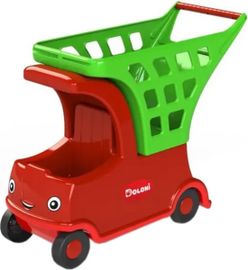 DOLONI - Mașină pentru copii cu coș verde-roșu