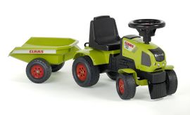 FALK - tractor fără pedale 1012B Baby Claas Axos cu remorcă