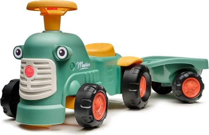 FALK - tractor baby Maurice verde vintage cu remorca