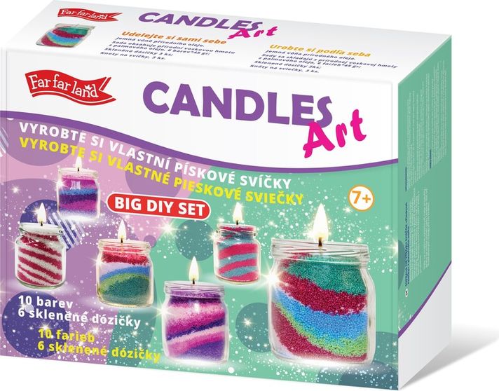 FAR FAR LAND - Fă-ți propria lumânare - set creativ mare - 6 cutii, 10 culori