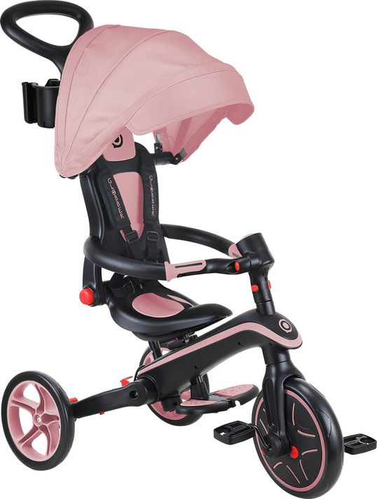 GLOBBER - Tricicleta pliabilă pentru copii 4 în 1 - Deep Pastel Pink