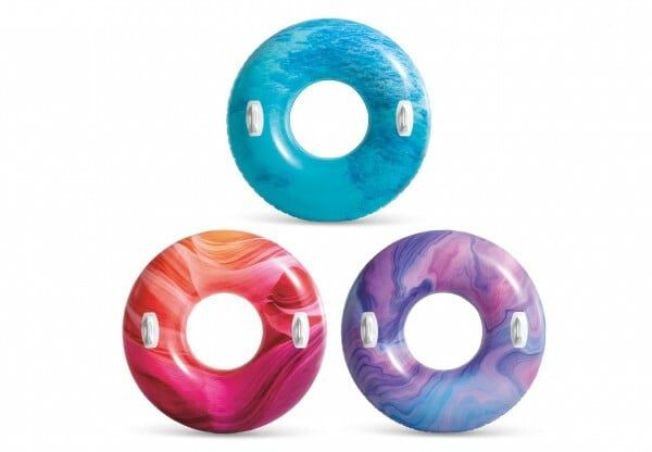 INTEX - Cerc cu manere gonflabile curcubeu dia. 114cm 3 culori de la 9 ani intr-o cutie