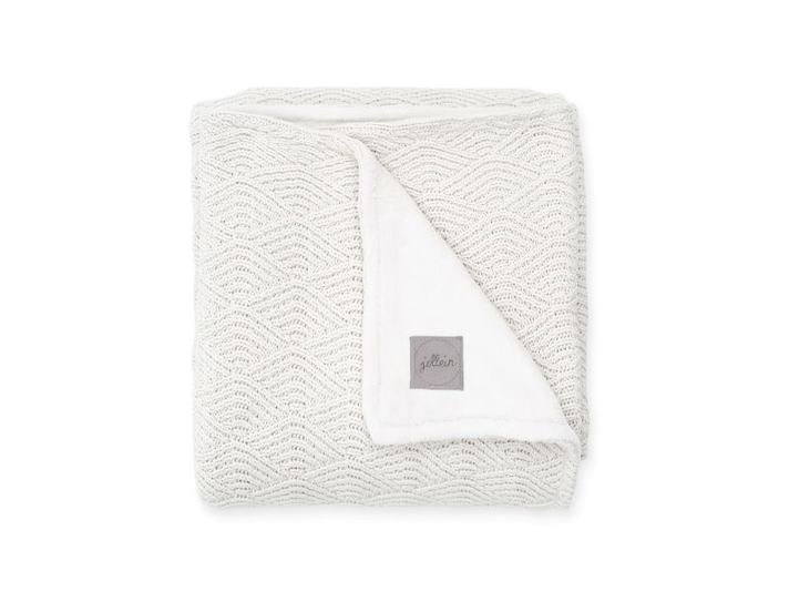 JOLLEIN - Pătură tricotată / fleece 75x100 cm River Knit Cream White