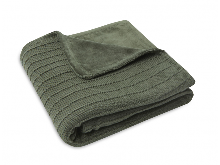 JOLLEIN - Pătură tricotată / catifea 75x100 cm Pure Knit Leaf Green