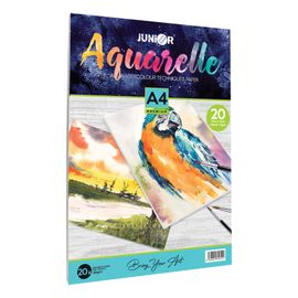 JUNIOR - Bloc de schițe și pictură - Aquarelle A4 20-foi, 180g/m2