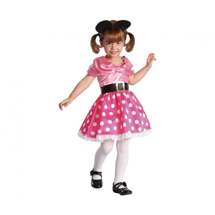 JUNIOR - Costum pentru copii Șoricel roz (rochie și bentiță), mărimea 92/104 cm