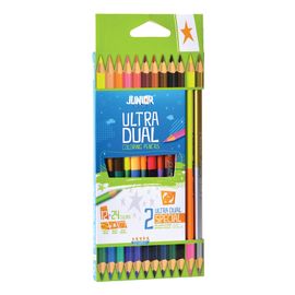 JUNIOR - Creioane în două culori triunghiulare 12 buc.
