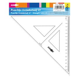 JUNIOR - Riglă triunghiulară cu linie de rigla 16 cm, transparentă pe blister