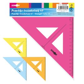 JUNIOR - Rigla triunghiulară 16 cm, transparentă/colorată pe blister