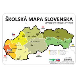 JUNIOR - Harta școlară a Republicii Slovace - șablon de regiuni