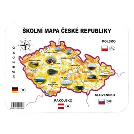 JUNIOR - Harta școlară din hârtie a Republicii Cehe, șablon geografic