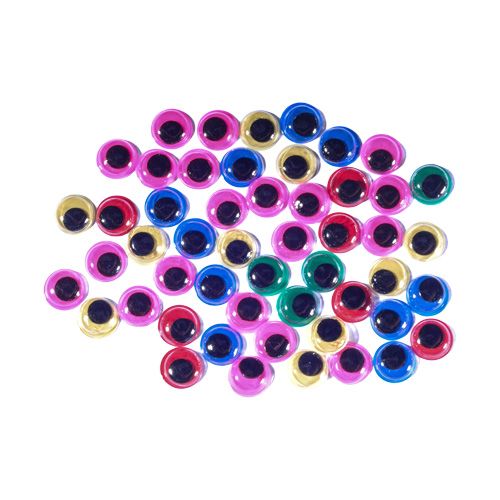 JUNIOR-ST - Decorațiuni ochi mișcători colorați 10 mm, set de 50 buc.