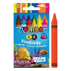 JUNIOR - Creioane cu ceara Ocean World triunghiular JUMBO 12 buc.