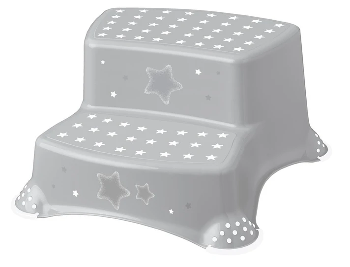 KEEEPER - Scaun de toaletă antiderapant cu două trepte Igor Stars gri până la 120 kg