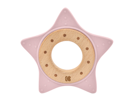 KIKKABOO - Dispozitiv de dentitie din silicon si lemn - Star Pink