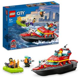 LEGO - City 60373 Barcă ?i barcă de salvare a incendiilor