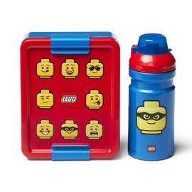 LEGO STORAGE - ICONIC Classic - set de gustări (sticlă și cutie) - roșu/albastru