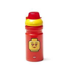 LEGO STORAGE - ICONIC Girl sticlă de băut transparentă - galben/rosu