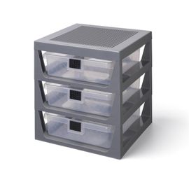 LEGO STORAGE - organizator cu trei sertare - gri închis