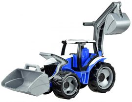 LENA - Tractor cu cupă și excavator, albastru-gri, albastru-gri