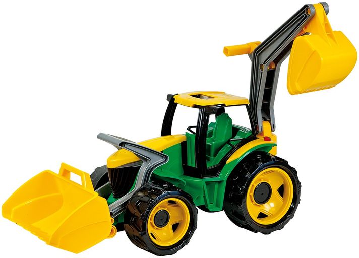 LENA - Tractor cu lingură și excavator, verde-galben