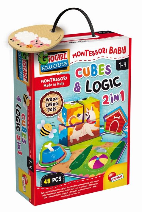 LISCIANIGIOCH - Montessori Cuburi din lemn și logică Montessori